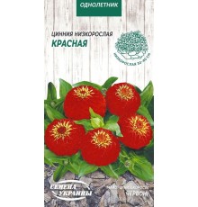 Семена Цинния Красная, низкорослая, 0,5 г.