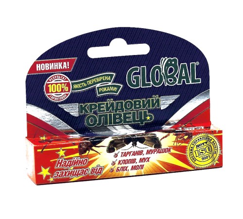 Средство инсектицидное Global против насекомых (меловой карандаш) 20 г Средство инсектицидное Global против насекомых (меловой карандаш) 20 г