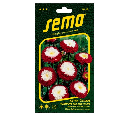 SEMO Астра помпон красный и белый 5 г SEMO Астра помпон красный и белый 5 г