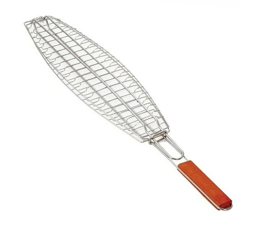 Решётка для рыбы BBQ 66 см x 15 см, с деревянной ручкой 66 см x 15 см Решётка для рыбы BBQ 66 см x 15 см, с деревянной ручкой 66 см x 15 см