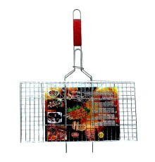 Решётка для гриля BBQ 43 см x 26 см, с деревянной ручкой 43 см x 26 см
