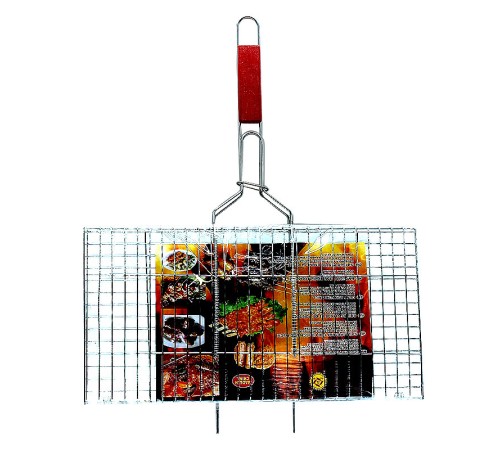 Решётка для гриля BBQ 43 см x 26 см, с деревянной ручкой 43 см x 26 см Решётка для гриля BBQ 43 см x 26 см, с деревянной ручкой 43 см x 26 см