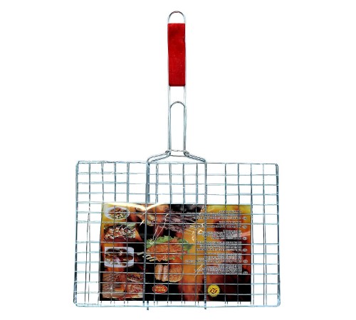 Решетка для гриля BBQ 25X35cm, с деревянной ручкой Решетка для гриля BBQ 25X35cm, с деревянной ручкой