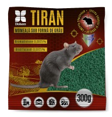 Приманка Tiran против мышей и крыс (пшеница зелёная) 300 г