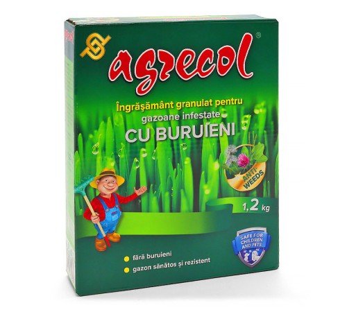Удобрение гранулированное Agrecol для газона заросшего сорняками 1.2 кг