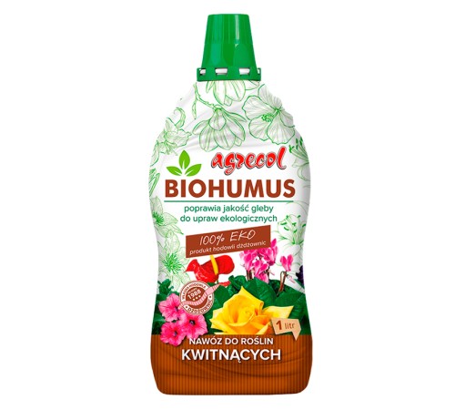 Удобрение Biohumus для цветущих растений 1 л Удобрение Biohumus для цветущих растений 1 л