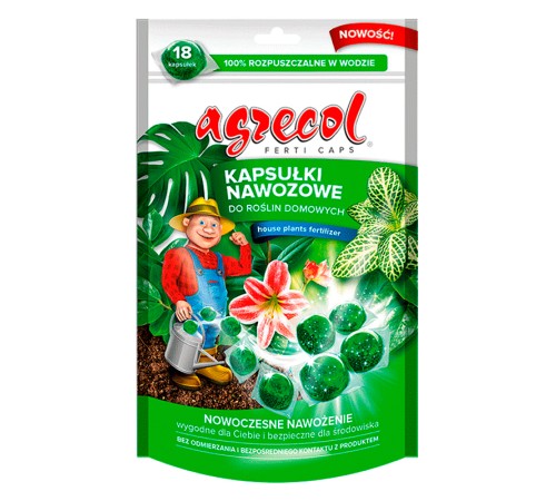 Удобрение Agrecol для комнатных растений (капсулы) 70 г (18 капсул)