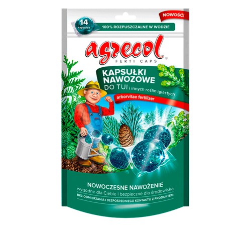 Удобрение Agrecol для туи и других хвойных (капсулы) 210 г (14 капсул) Удобрение Agrecol для туи и других хвойных (капсулы) 210 г (14 капсул)
