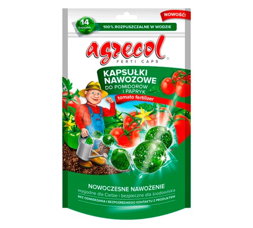 Удобрение Agrecol для томатов и перцев (капсулы) 210 г (14 капсул) Удобрение Agrecol для томатов и перцев (капсулы) 210 г (14 капсул)